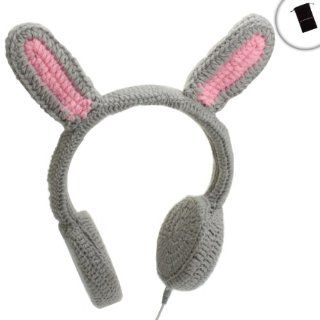 BunnyPHONES Kids / Childrens Crocheted Animal Rabbit Ear Stereo Headphones with Accessory Bag for Samsung Galaxy S4 / S IV , LG Nexus 4 , Motorola DROID RAZR MAXX HD , Nokia Lumia 920 , 928 and More Smartphones!: Electronics