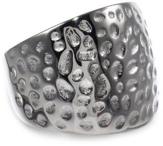Women's Stainless Steel Hammered Ring: Jewelry