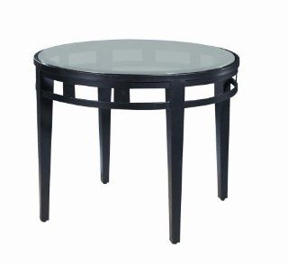 Allan Copley Designs Madrid Round Glass Top End Table In Oil Rubbed Bronze   Coffee Tables