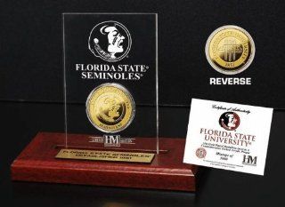 Florida State University 24KT Gold Coin Etched Acrylic: Sports Collectibles