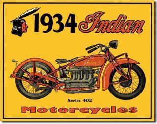 WMU   Tin Sign : 1934 Indian Motorcycles   Decorative Signs