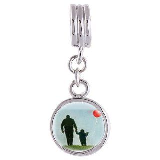 Soufeel Father and Son Balloon Father's Day Photo Peace Symbol European Charms Fit Pandora Bracelets Bead Charms Jewelry