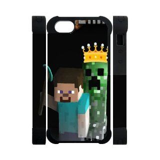 Dual protective Silicone&Polymer Anti slip Diy one piece Case iPhone 5 Minecraft Game Awesome Image 971_03: Cell Phones & Accessories