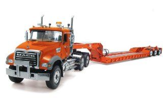 Mack Granite with Tri Axle Lowboy Trailer D.O.T. Orange 1/34 by First Gear 10 3956: Toys & Games