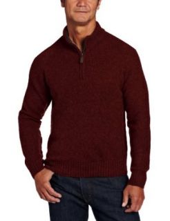 Pendleton Men's Shetland Zip Neck Sweater, Wine Mix, Medium at  Mens Clothing store