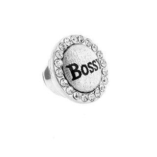 Ring 955 32 Round Silver Plated Bossy Jewelry