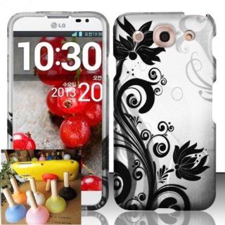 [Buy World, Inc] for Lg Optimus G Pro E980 (At&t)   Rubberized Design Cover   Black Vines + Toilet Stand Cell Phones & Accessories