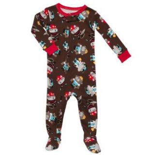 Carter's Baby Boys One Piece Cotton Knit Footed Sleeper Pajamas Brown "Animals at Work" (18 Months): Infant And Toddler Sleepers: Clothing