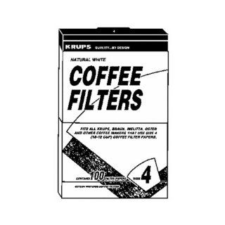 KRUPS 983 Natural White Paper Coffee Filters, 100 Count Disposable Coffee Filters Kitchen & Dining