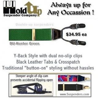 Hunter Green dual clip tradition look mens suspenders at  Mens Clothing store