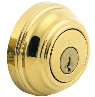 Kwikset 985 Double Cylinder Deadbolt featuring SmartKey in Polished Brass   Door Dead Bolts  