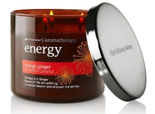Bath & Body Works Slatkin and Co. Three Wick 14.5 Oz. Scented Candle  Orange Ginger   Energy Candle Office