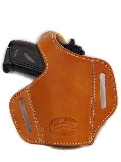 Barsony Saddle Tan Leather Pancake Gun Holster for Mini Pocket 22 25 380 : Hunting Gun Holders : Sports & Outdoors