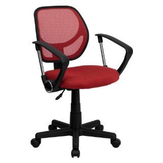 Mid Back Mesh Task Chair and Computer Chair with Arms Red   Office Chair