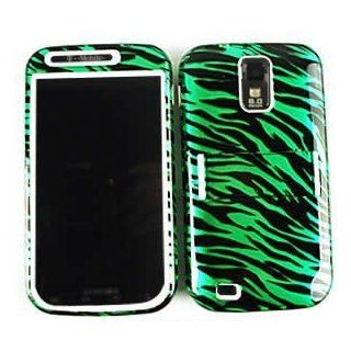 Samsung Galaxy S II S2 S 2 / SGH T989 T Mobile TMobile / Hercules Green and Black Zebra Animal Skin Transparent Design Hybrid Snap On Jelly Skin Gel and Hard Protective Cover Case Kickstand / Kick Stand Cell Phone (Free by ellie e. Wristband): Everything E