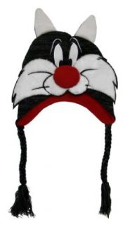 Sylvester The Cat Looney Tunes Cartoon Adult Pilot Laplander Hat Novelty Knit Caps Clothing