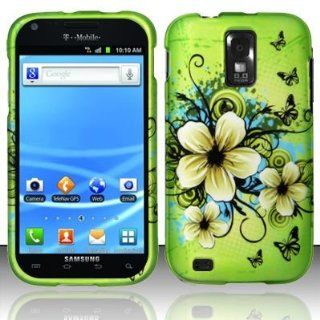 Samsung Galaxy S II 2 s2 Hercules T989 Accessory   Green Hibiscus Hawaii Flower Design Protective Hard Case Cover for TMobile: Cell Phones & Accessories