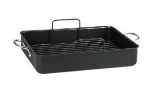 T fal A8579784 Specialty Nonstick Dishwasher Safe PFOA Free Roaster Cookware, 16.5 x 13.5 x 3 Inch, Gray: Roasting Pans: Kitchen & Dining