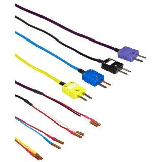 Martel J, K, T, E Thermocouple Wire Kit with Mini Plugs for PTC 8010, MC 1010, TC  100, MC 1210, DMC 1410, 3001, MasterCAL 990: Temperature Sensors: Industrial & Scientific
