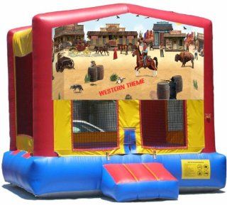 Western Theme Bounce House Inflatable Jumper Art Panel Theme Banner 13' x 13' (No Bounce House): Everything Else