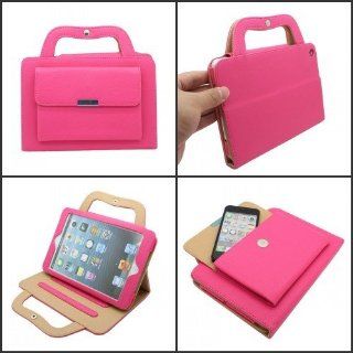 Handbag Design Pouch Briefcase PU Leather Case Cover with a Stand for Ipad Mini  ?Hot Pink: Cell Phones & Accessories