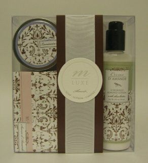 Mudlark Luminaire, Savon & Creme d'Amande Gift Set: Large Almond Soap, Shea Butter Lotion & Candle   Delphine : Skin Care Kits : Beauty