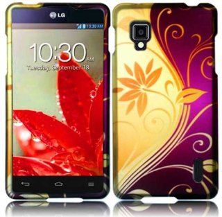 VMG 3 Item Combo for Sprint Version LG Optimus G LS 970 Design Hard Cell Phone Hard Case Cover   Yellow Magenta Pink Purple Flower Floral Design Hard 2 Pc Plastic Snap On + LCD Clear Screen Saver Protector + Premium Coiled Car Charger Cell Phones & Ac