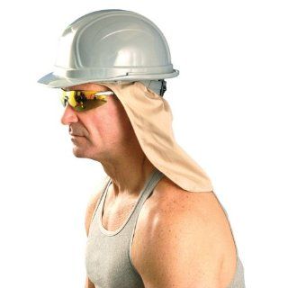 Cooling Hard Hat Neck Shade, w/ Terry Sweatband, One Size, Khaki, #971   Hard Hat Sun Shade  