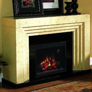 Classicflame 23wm9043 s994 Ranier 23 Inch Wall Mantel Electric Fireplace   Real Cream Marfil Marble   Gel Fuel Fireplaces