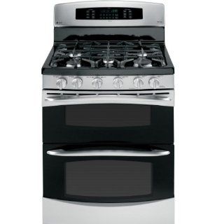 GE PGB995SETSS Profile 30" Stainless Steel Gas Sealed Burner Double Oven Range   Convection: Appliances