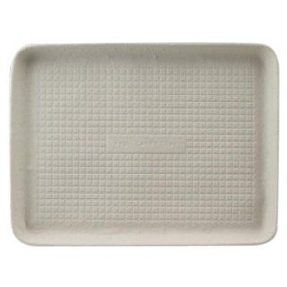 Savaday 20951 10" Length x 8" Width x 1" Height, White Color, Molded Fiber Flat Food Tray (Case of 500): Industrial & Scientific
