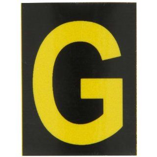 Brady 5890 G Bradylite 1 7/8" Height, 1 3/8 Width, B 997 Engineering Grade Bradylite Reflective Sheeting, Yellow On Black Reflective Letter, Legend "G" (Pack Of 25) Industrial Warning Signs