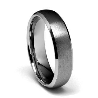 6mm Beveled Edge Cobalt Free Tungsten Carbide COMFORT FIT Wedding Band Ring for Men and Women (Size 6 to 14): Men S Wedding Bands: Jewelry