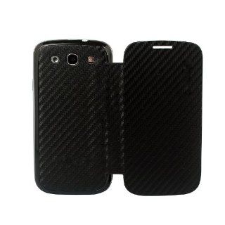 Ginovo Black Carbon Fiber Front and Back Leather Pu Flip Case Cover Housing for Samsung Galaxy S3 Siii I9300: Cell Phones & Accessories