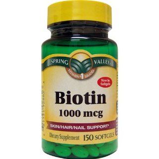 Spring Valley   Biotin 1000 mcg, 150 Softgels: Health & Personal Care