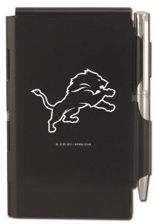 Detroit Lions Engraved Metal Pocket Notes in box, Black with White Imprint (12021 QUI) : Memo Paper Pads : Office Products