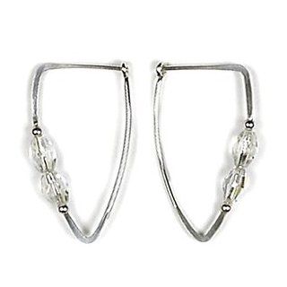 Jody Coyote Heritage Crystal Aurora Borealis Elliptical Hoop Earrings HER 0113 05 Jewelry