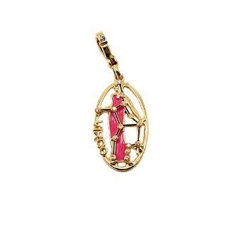 Juicy Couture   Hot Pink Enamel Virgo   Zodiac Horoscope Astroglogical Sign  Gold Plated Charm: Jewelry