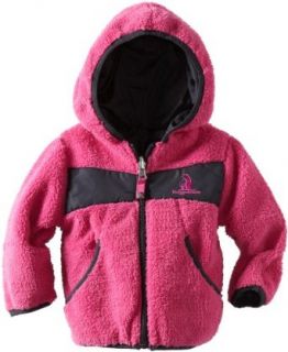 Rugged Bear Baby Girls Infant Reversible Denali Jacket, Fuchsia, 18 Months Infant And Toddler Fleece Outerwear Jackets Clothing