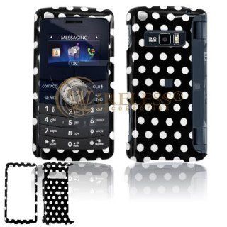 LG EnV3 VX9200 Cell Phone Black/White Polka Dot Protective Case Faceplate Cover: Cell Phones & Accessories