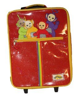 PBS Teletubbies Rolling Child's Red Sparkly Suitcase Features all 4 Characters (Dipsy, Laa Laa, Tinky Winky and Po): Toys & Games