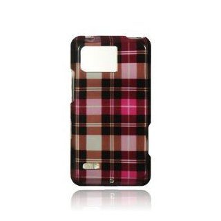Pink Square Checker Premium Design Snap On Hard Cover Case for Motorola XT875 Droid Bionic / Targa (Verizon) Cell Phones & Accessories