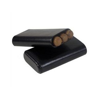 Don Salvatore 3 finger 64 ring gauge cedar lined Cigar Case (Black)  