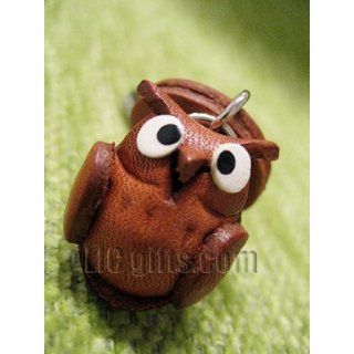 * OWL * Mini Zodiac 3D Animal Cell Phone Charms VANCA Craft Petit Mascot Leather: Clothing