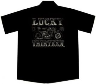 Bobber Motorcycle Biker Work Shirt, Lucky 13: Clothing