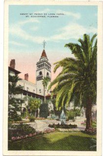1930s Vintage Postcard Courtyard of Ponce de Leon Hotel St. Augustine Florida: Everything Else