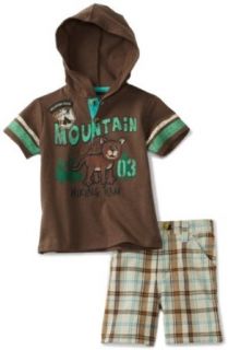 Nannette Baby Boys Infant 2 Piece Mountain Champion Short Set, Brown, 12 Months: Infant And Toddler Clothing Sets: Clothing