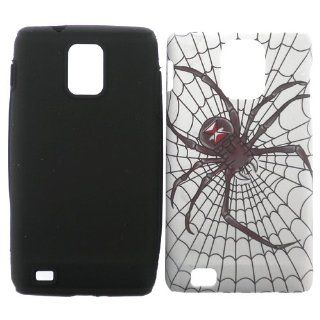 Samsung i997 i 997 Infuse 4G 4 G White with Black Widow Spider on Web Design Dual Layer Hybrid 2 in 1 Snap On Hard Protective Cover and Black Silicone Case Cell Phone: Cell Phones & Accessories
