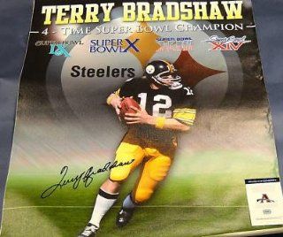 Terry Bradshaw Steelers Autographed 32x40 Canvas Aaa   Autographed NFL Art: Sports Collectibles