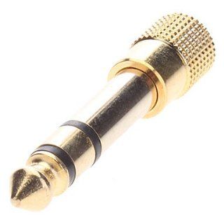 RayShop   Gold plating Micro Phone Adapter, 3.5 mm to 6.5 mm Female to Male Double Sound Channel: Electronics